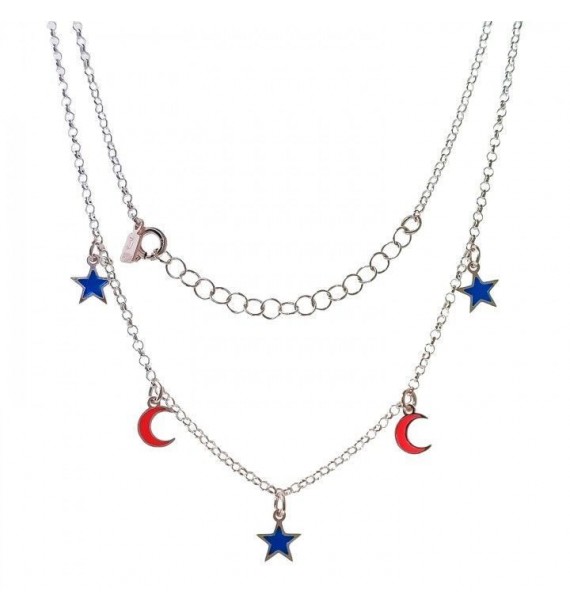 Gargantilla rolo estrellas y lunas esmalte