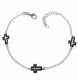Pulsera cruz esmalte