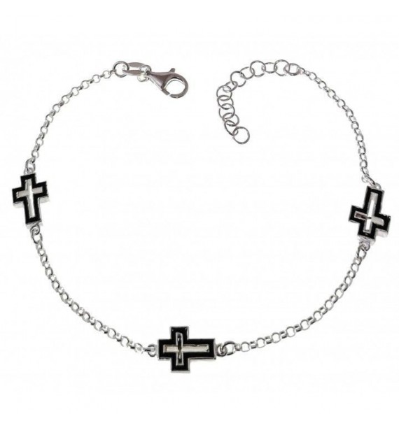 Pulsera cruz esmalte