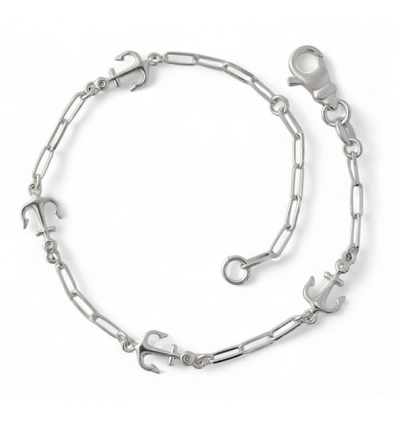 Pulsera forzada alargada ancla