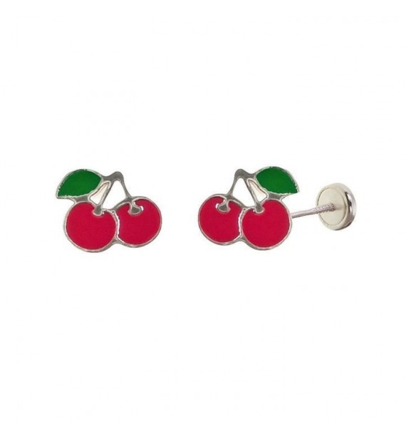 Pendiente infantil cerezas