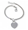 Pulsera corazón cadena cola de topo diamantada