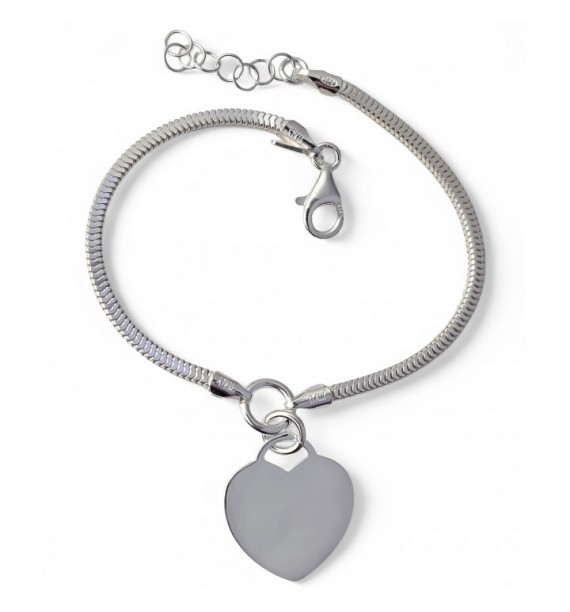 Pulsera corazón cadena cola de topo diamantada