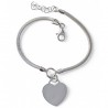 Pulsera corazón cadena cola de topo diamantada