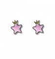 Pendiente infantil estrella corona esmalte