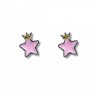 Pendiente infantil estrella corona esmalte