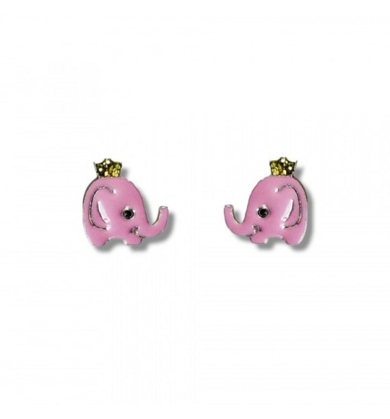 Pendiente infantil elefante corona