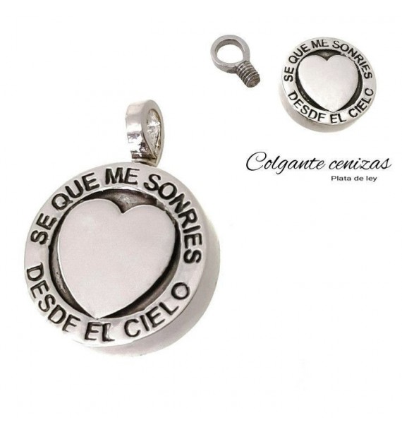 Colgante guarda cenizas corazón