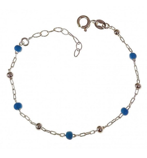 Pulsera infantil bolas turquesa