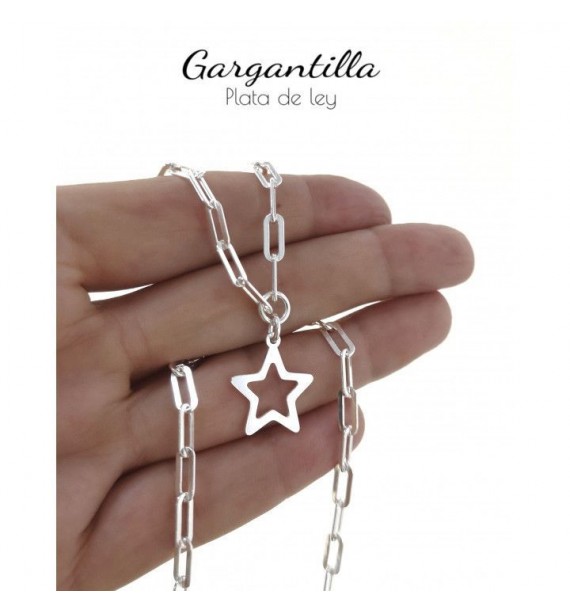 Gargantilla estrella cadena forzada