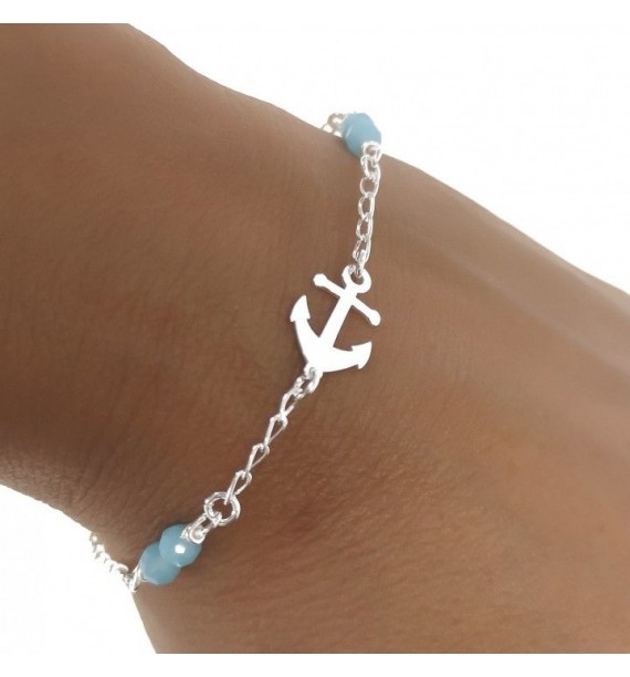 Pulsera ancla piedras 