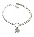 Pulsera cadena forzada alargada árbol de la vida