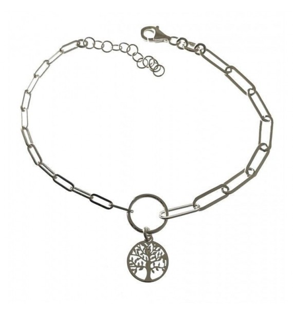 Pulsera cadena forzada alargada árbol de la vida