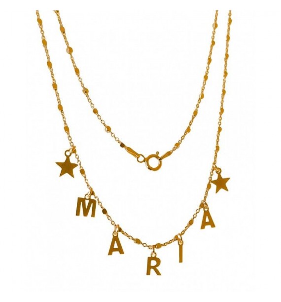 Gargantilla personalizada chapada cadena bolitas