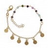 Pulsera chapada piedra color chapitas árbol