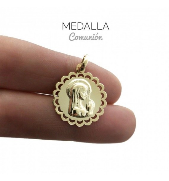 Medalla Virgen niña chapada
