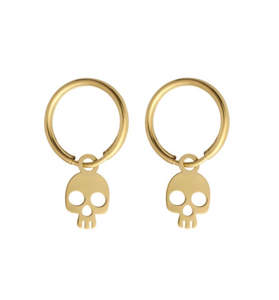 Aro mini calavera chapado