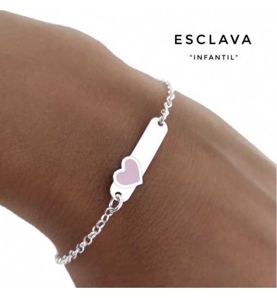 Esclava infantil corazón esmalte