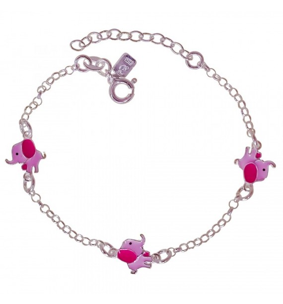 Pulsera infantil elefantes esmalte