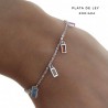 Pulsera rodiada piedra color 