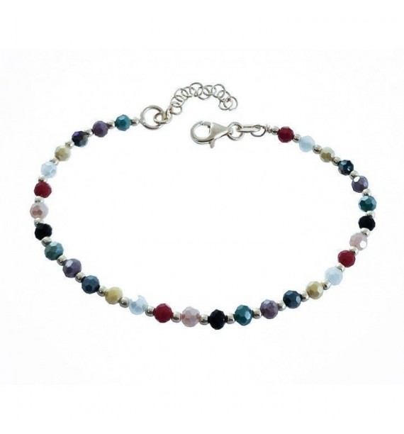 Pulsera rodiada piedras color