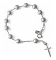 Pulsera rosario bolas 6mm cruz