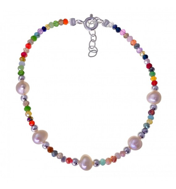 Pulsera piedra color perla