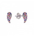 Pendiente pluma microengaste rodio
