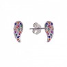 Pendiente pluma microengaste rodio