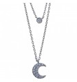 Gargantilla doble cadena luna circonita