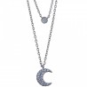 Gargantilla doble cadena luna circonita