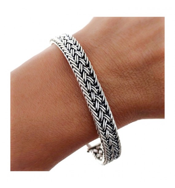 Pulsera trenzada oxidada