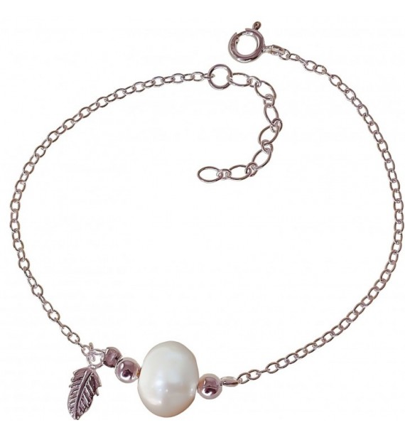 Pulsera perla pluma