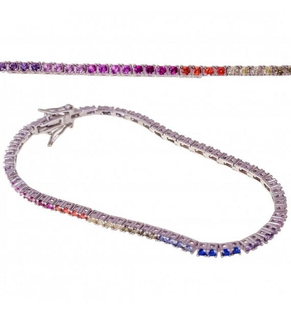 Pulsera rodio circonitas color