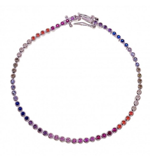Pulsera rodio circonitas color