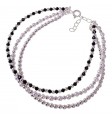 Pulsera triple piedra color bolas perla