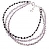 Pulsera triple piedra color bolas perla