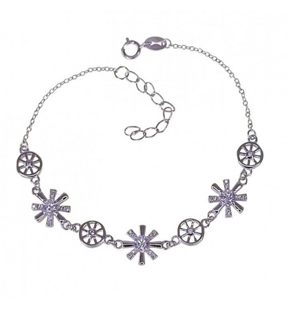 Pulsera rodio margaritas circonitas