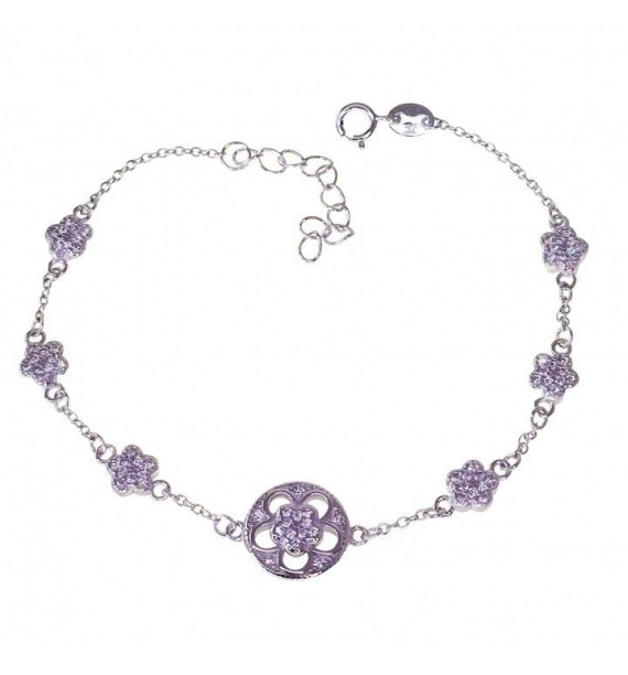 Pulsera circonitas rodiada