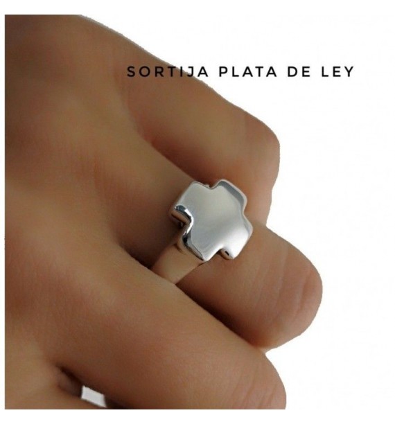 Sortija cruz electroforming