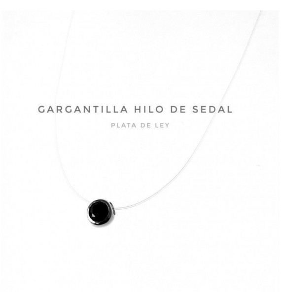 Gargantilla hilo sedal circonita negra