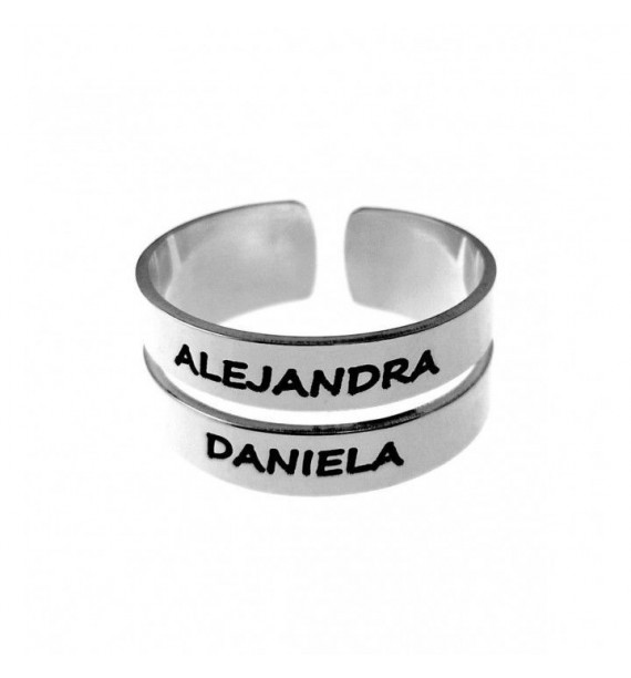Sortija dos bandas personalizada