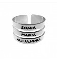 Sortija tres bandas personalizada