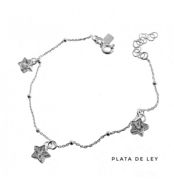 Pulsera combinada bolitas estrellas