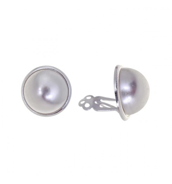 Pendiente m/perla 14mm clip