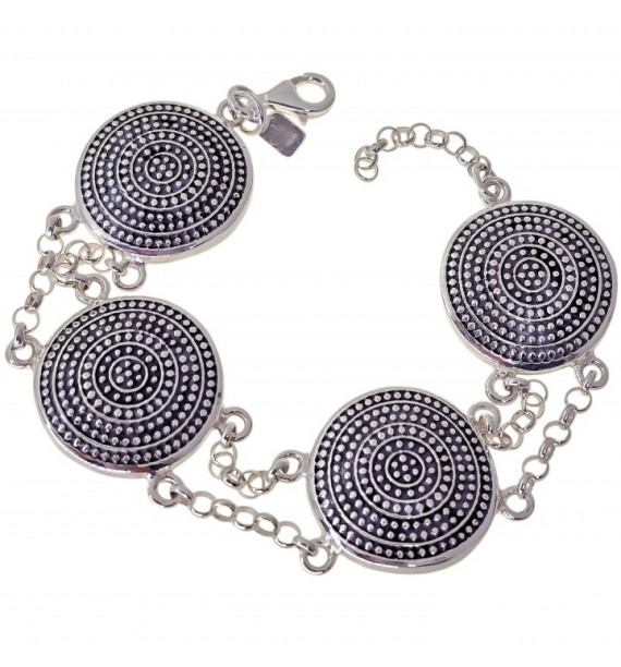 Pulsera oxidada círculos puntitos