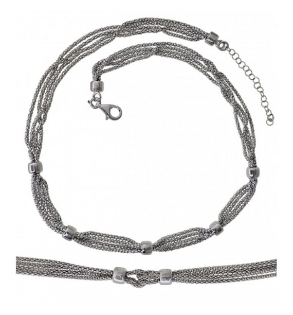 Juego gargantilla y pulsera rodiado