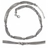 Juego gargantilla y pulsera rodiado