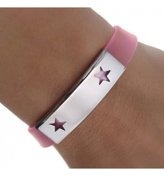 Pulsera caucho entrepieza  acero