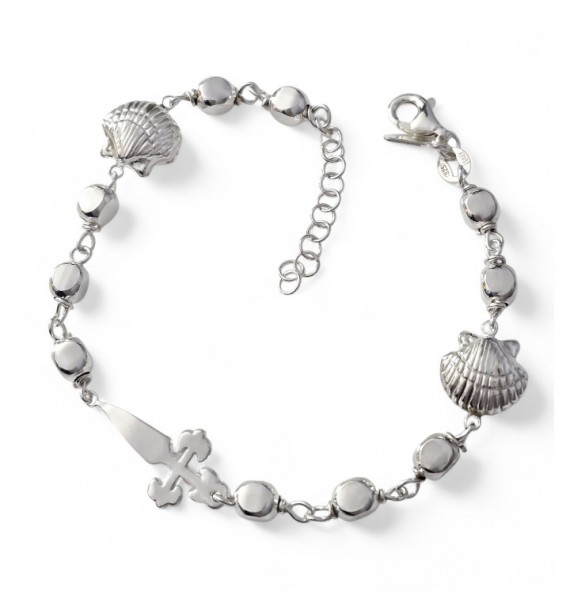 Pulsera concha escudo Santiago